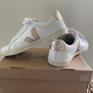 Veja Esplar Logo Leather Extra White Platine